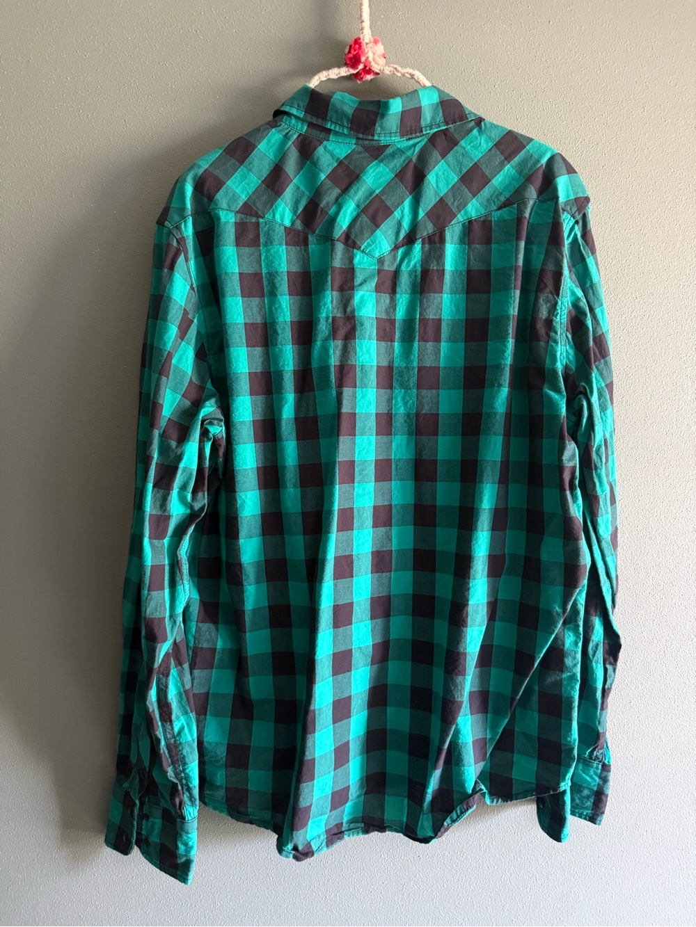 Topo Designs Men's XL western Green and Black Check Long-Sleeve Button-Up Shirt - Picture 5 of 5